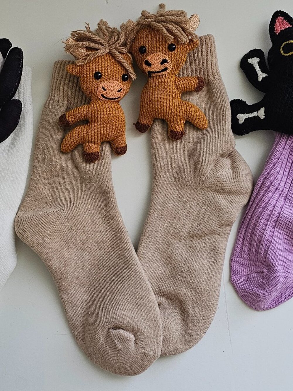 Women's 3 pack Cute Socks Novelty Cartoon Cow Design Crew Socks Fun Socks One S